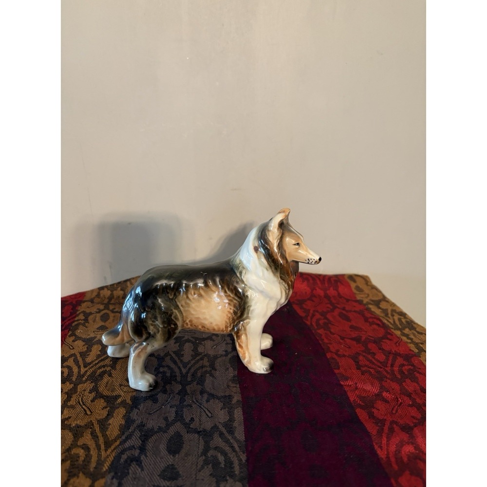 Vintage‎  Collie Dog Figurine Mid Century Made In Japan MCM